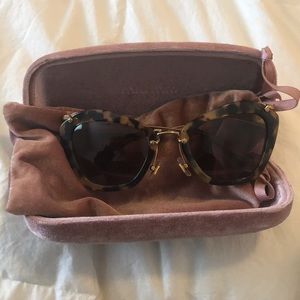 NEW Miu Miu Tortoiseshell Cat Eye Sunglasses
